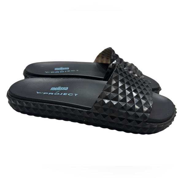 Women’s Melissa Y/Project Court Slide Sandals In Transparent Black: Size 6 - Picture 3 of 9